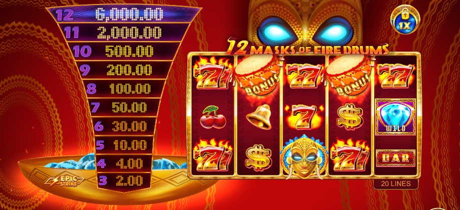 12 Masks of Fire Drums Slot